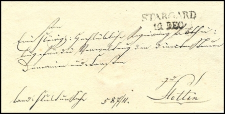 Vorphila Brief Stargard ca. 1840/50 mit Siegel