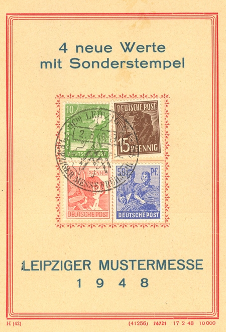 Gedenkkarte Leipziger Mustermesse 1948 