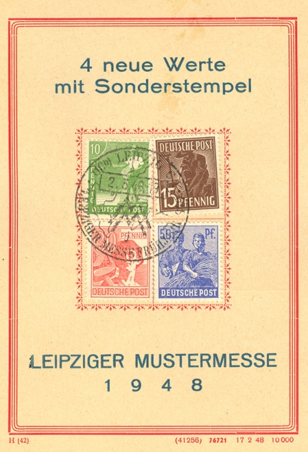 Gedenkkarte Leipziger Mustermesse 1948 